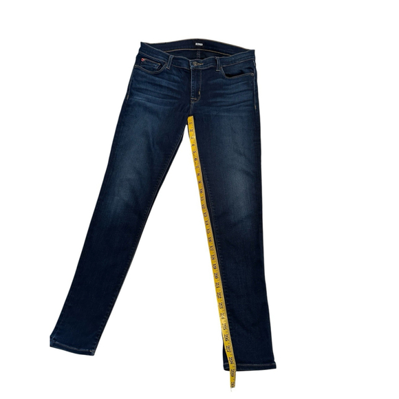 Hudson Krista Super Skinny Denim Jeans Womens 29 Dark Blue Zip UK Studs Mid-Rise - Picture 10 of 16